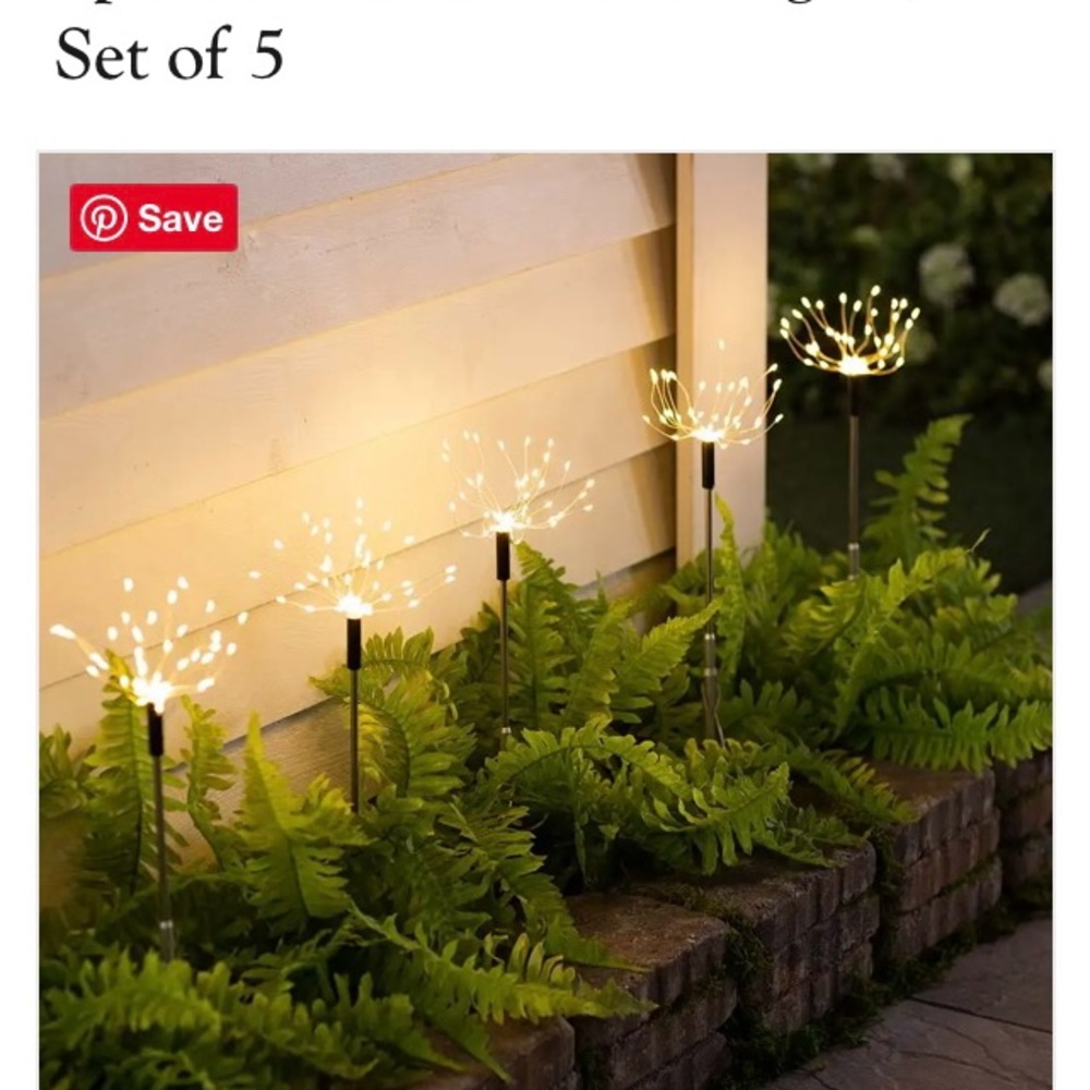 New Wind & Weather Starburst Garden Light Set 5 Pc LED Fairy Wedding Landscape